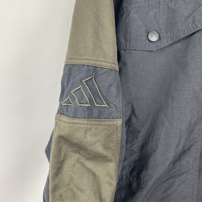 2000s Adidas Utility-Jacke Schwarz/Olive (M)