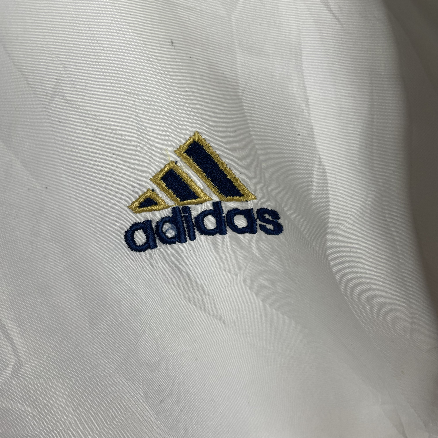 90s Adidas Trainingsjacke Weiß/Navy/Orange (L)