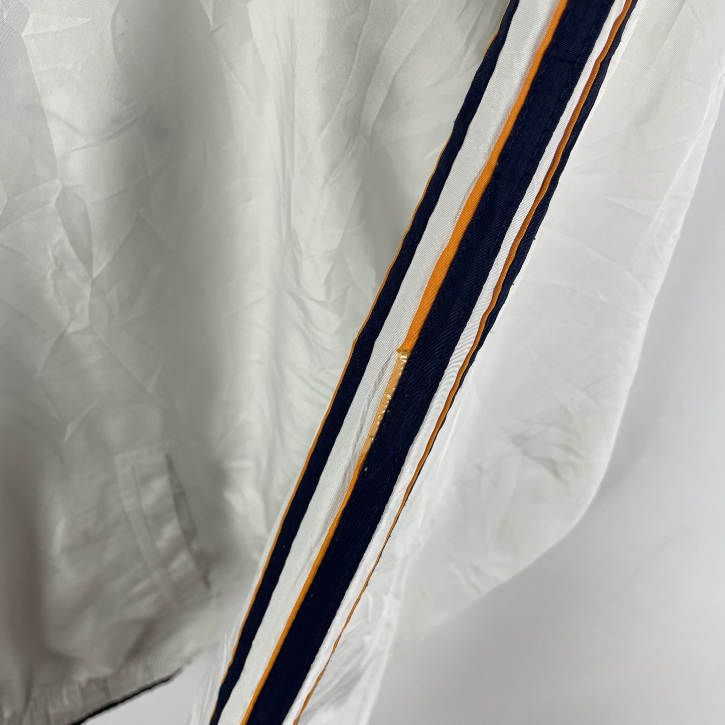 90s Adidas Trainingsjacke Weiß/Navy/Orange (L)