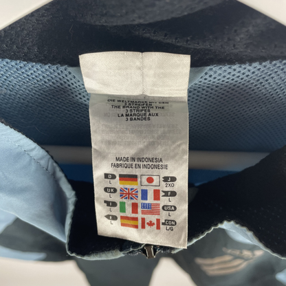 2000s Adidas Laufweste Schwarz/Hellblau Reflektierend (L)