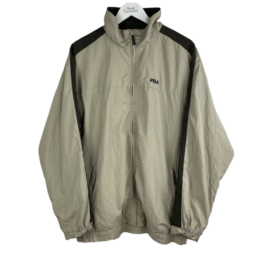 90s Fila Windbreaker Beige Schwarz (L)