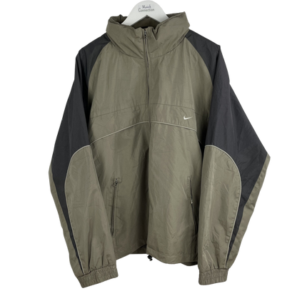 2000s Nike Windbreaker Zweifarbig Khaki/Grau (XL)