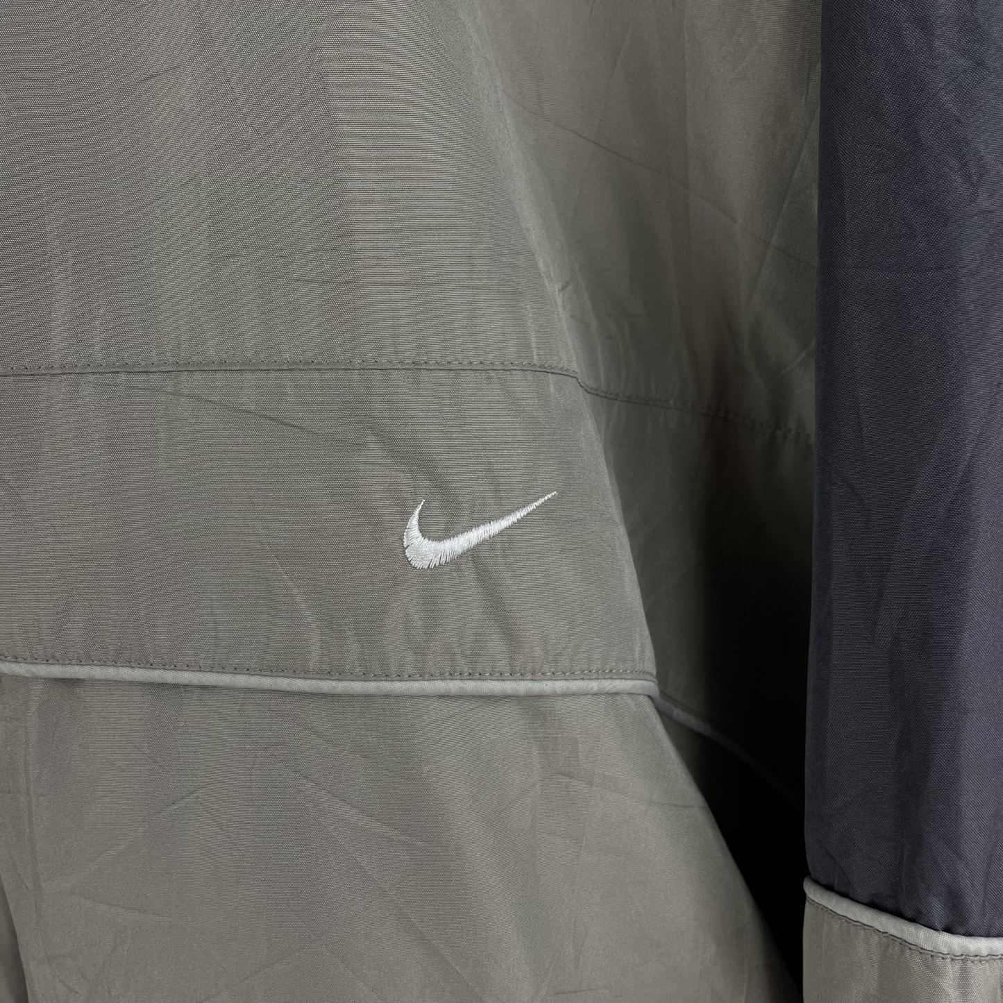 2000s Nike Windbreaker Zweifarbig Khaki/Grau (XL)