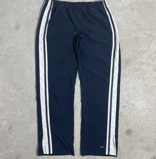 2000s Nike Trainingshose Dunkelblau mit weißen Streifen (M)