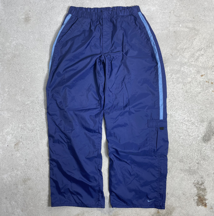 90s Nike Cargohose Blau mit hellblauen Streifen (L)