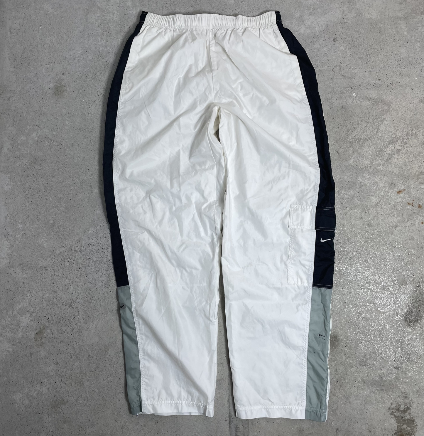 90s Nike – Trackpants – Weiß/Schwarz/Grau (XL)
