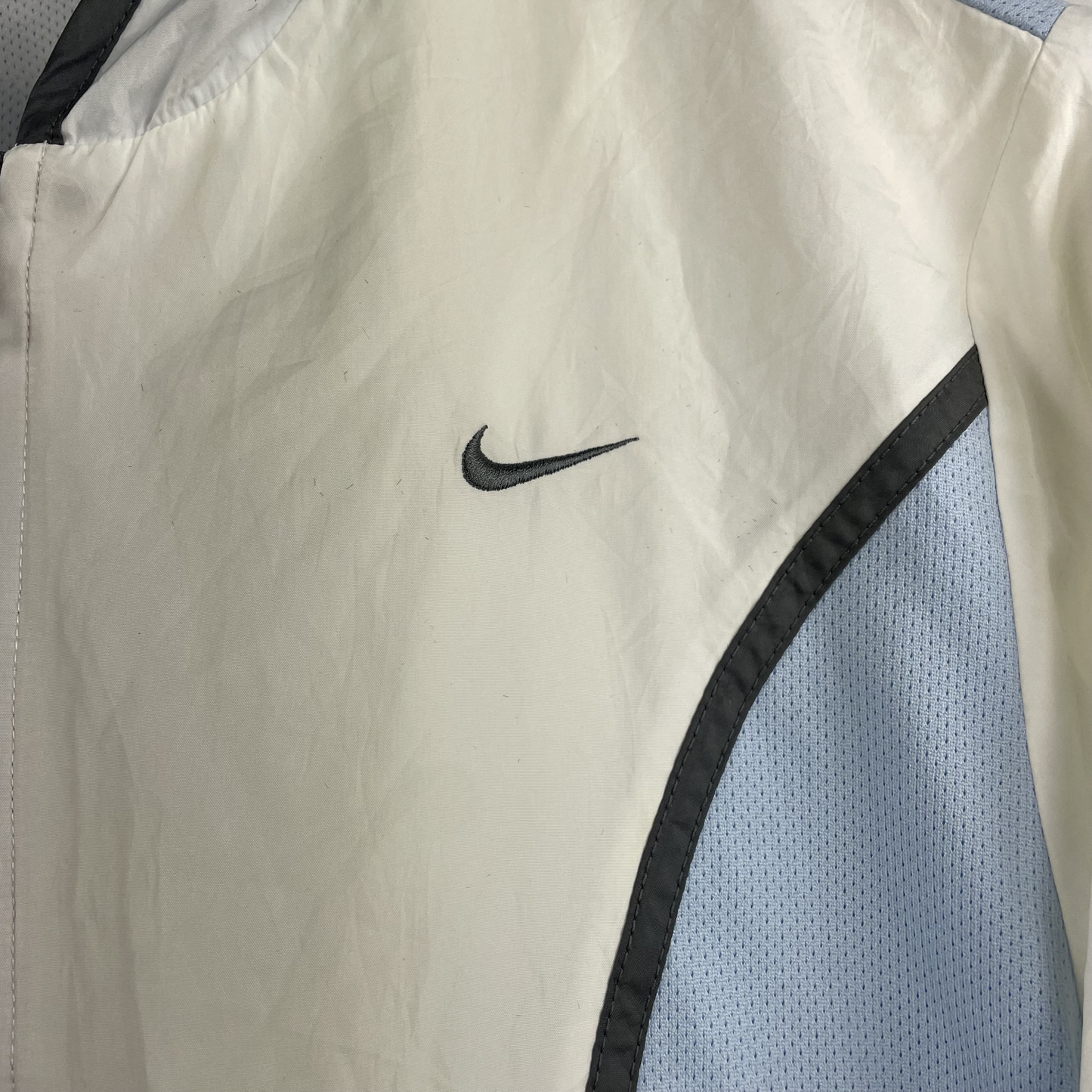 2000s Nike Windbreaker Weiß/Hellblau (S)