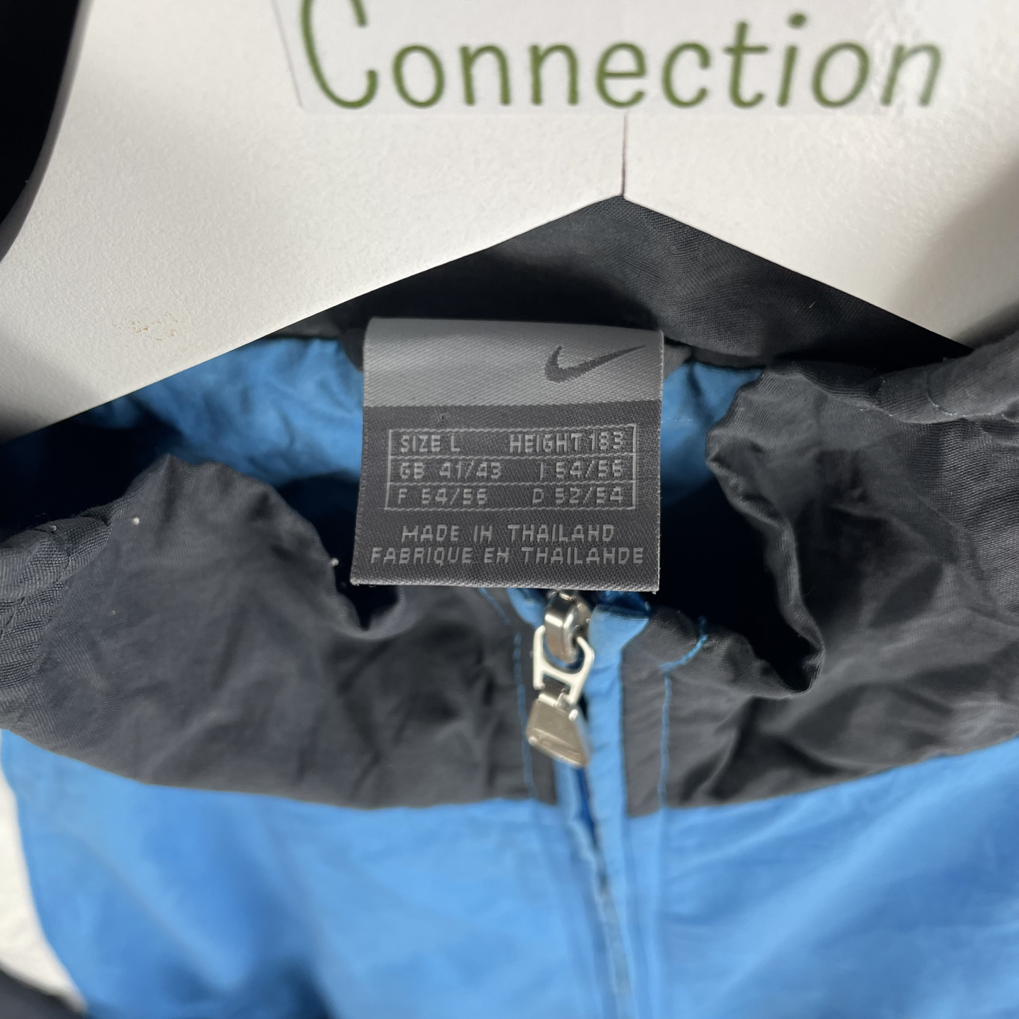 2000s Nike Windbreaker Blau/Schwarz/Weiß (L)