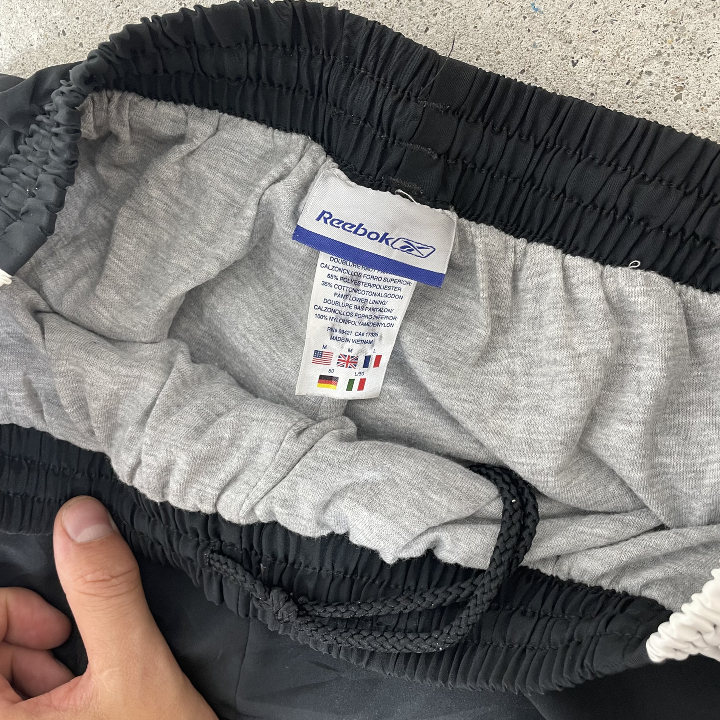 2000s Reebok Trainingshose Schwarz/Weiß (M)