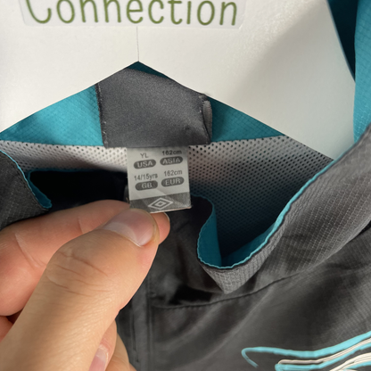 2000s Umbro Windbreaker Schwarz/Türkis (YL)
